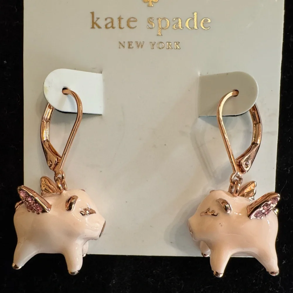Kate Spade Imagination Flying Pig Necklace and Earrings Set - Picture 2 of 6